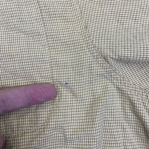 Columbia Men's Size 3XB Button Down Short Sleeve Yellow Cotton Shirt - Picture 8 of 12